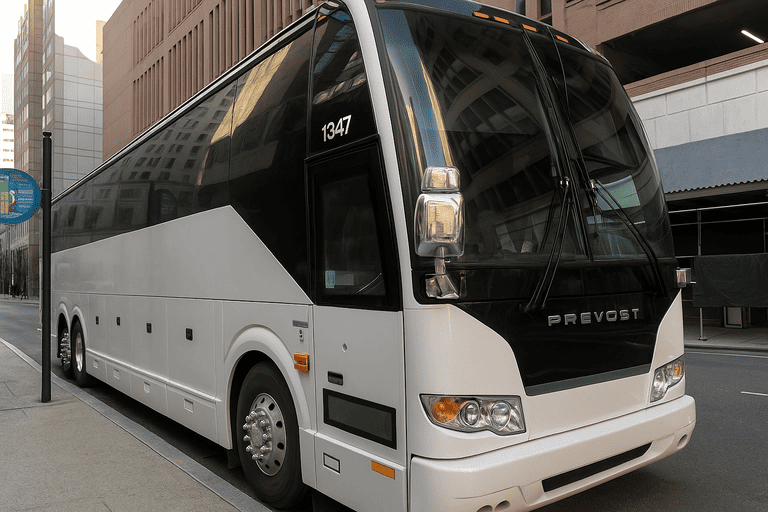 a Charter Bus Rental Spokane Valley coach bus