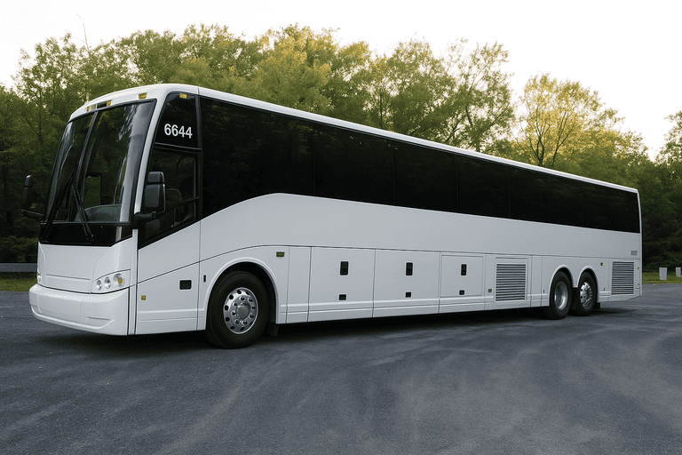 exterior of Charter Bus Rental Spokane Valley coach bus