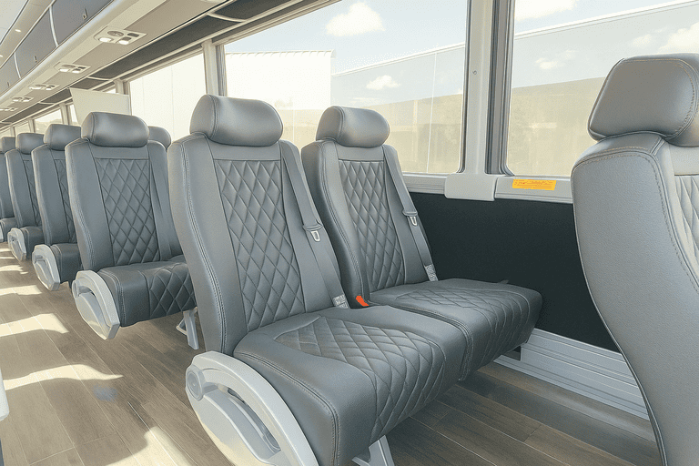 interior of Charter Bus Rental Spokane Valley charter bus